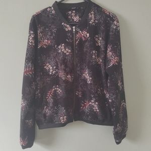 ONLY Black Floral Fashion Bomber Jacket Size 12 EU 42